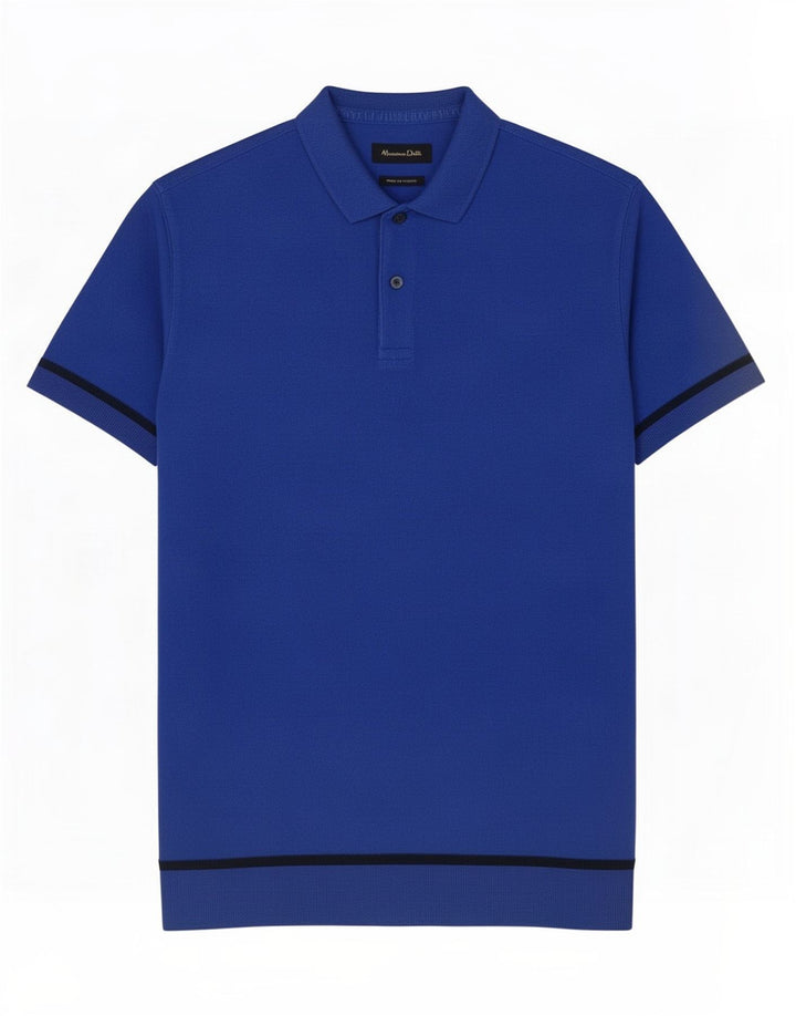 Massimo Dutti Herren-Poloshirt, groß, blau gestreift