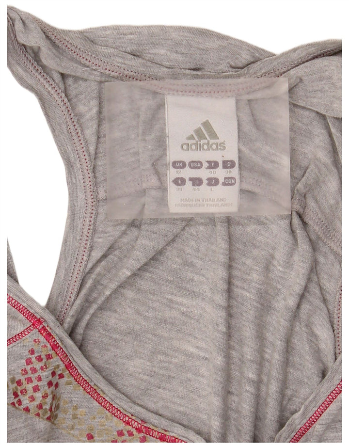 Adidas Damen Graphic Vest Top UK 12 Mittelgrau meliert