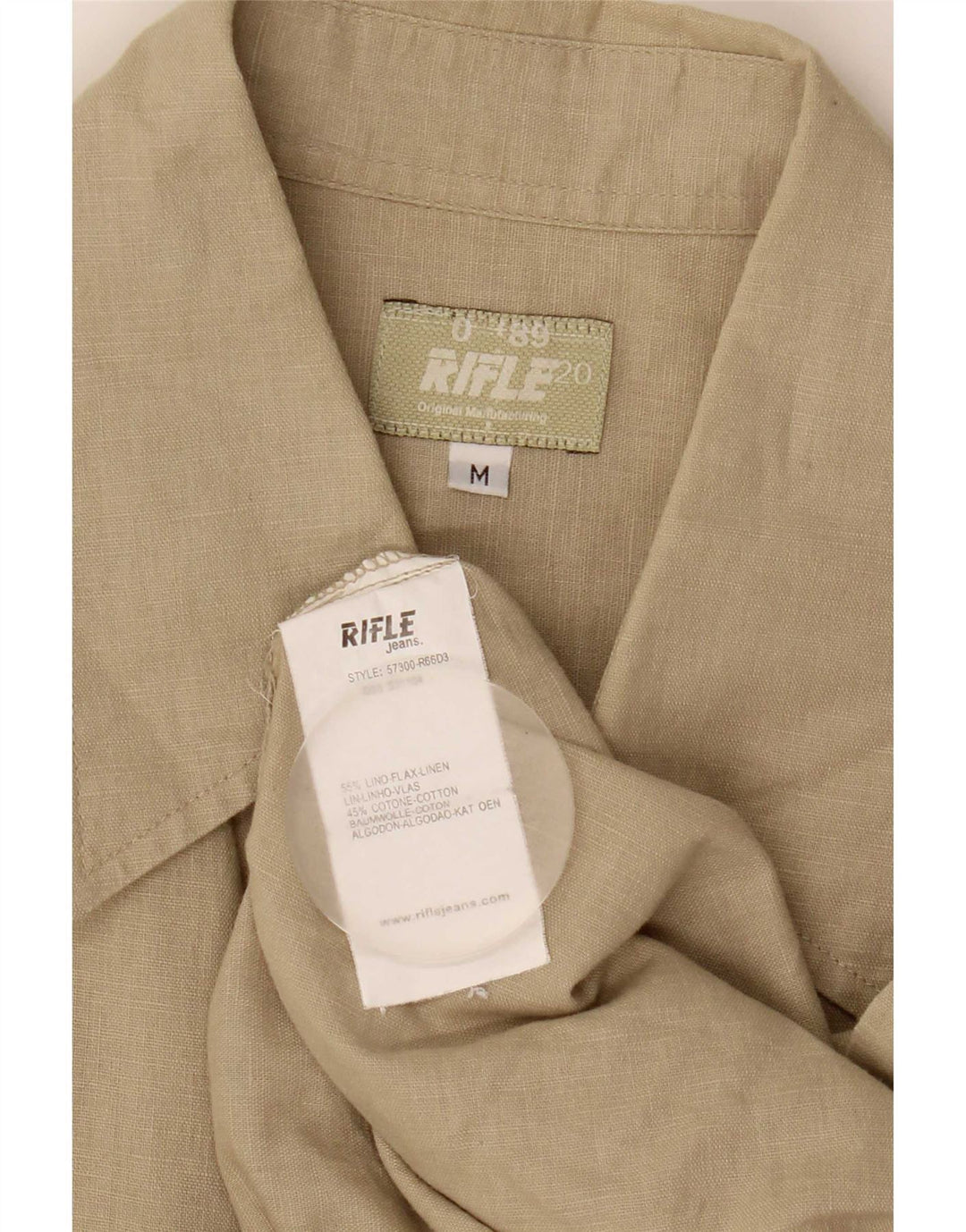 Rifle Herrenhemd Mittelbeige Leinen