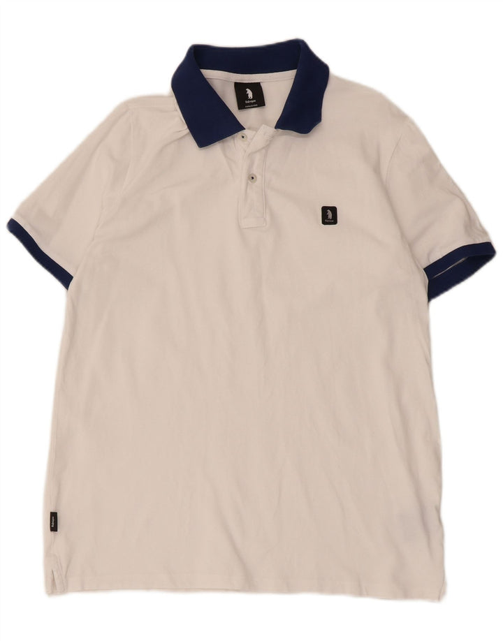 Refrigue Herren-Poloshirt, klein, weiße Colourblock-Baumwolle