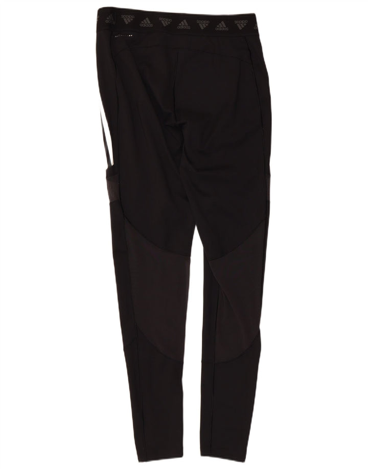 Adidas Damen Leggings UK 16/18 Large Schwarz Polyester