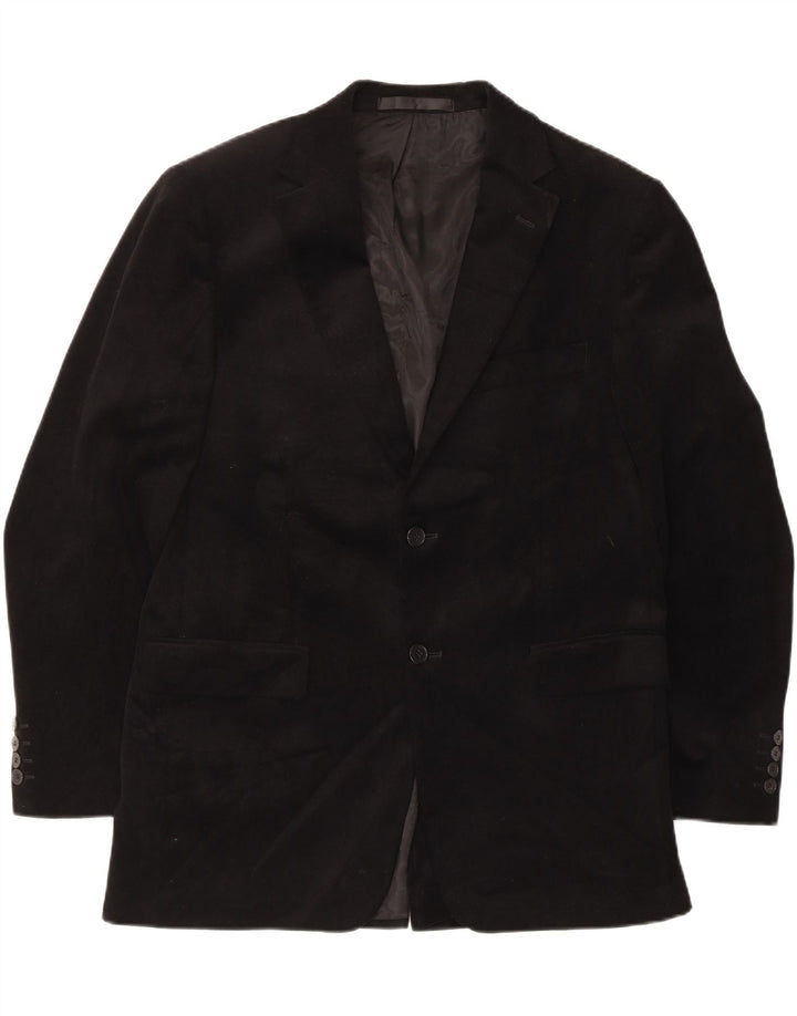 Marks & Spencer Herren-Velours-Blazer mit 2 Knöpfen, UK 40, Mittelschwarz