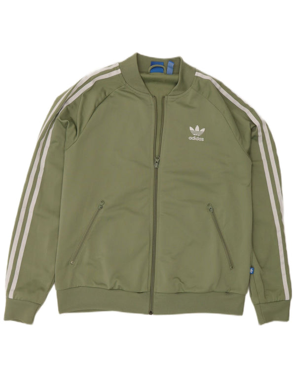 Adidas Damen Graphic Trainingsanzug Top Jacke UK 16 Large Grün Polyester
