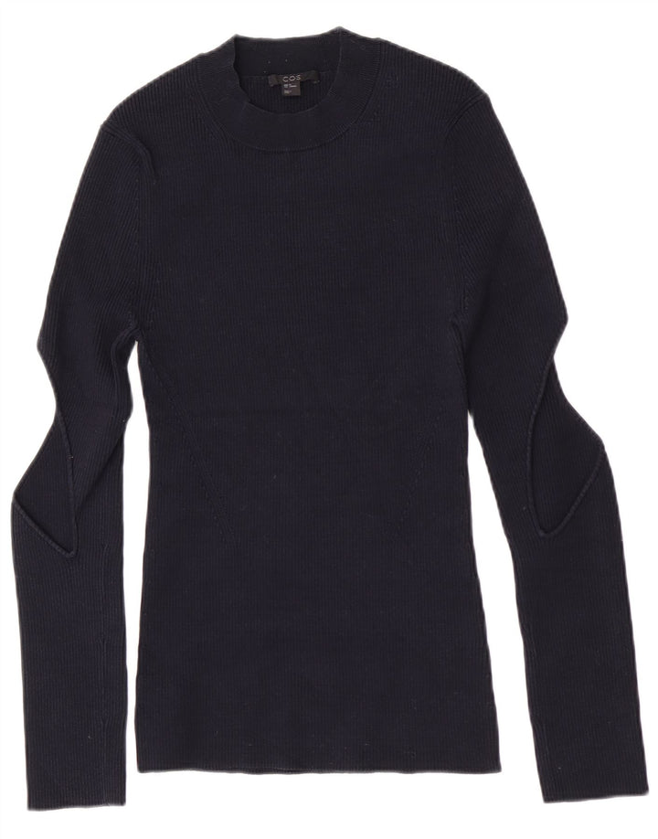 Cos Rollkragenpullover für Damen, UK 12, mittelblau, Baumwolle