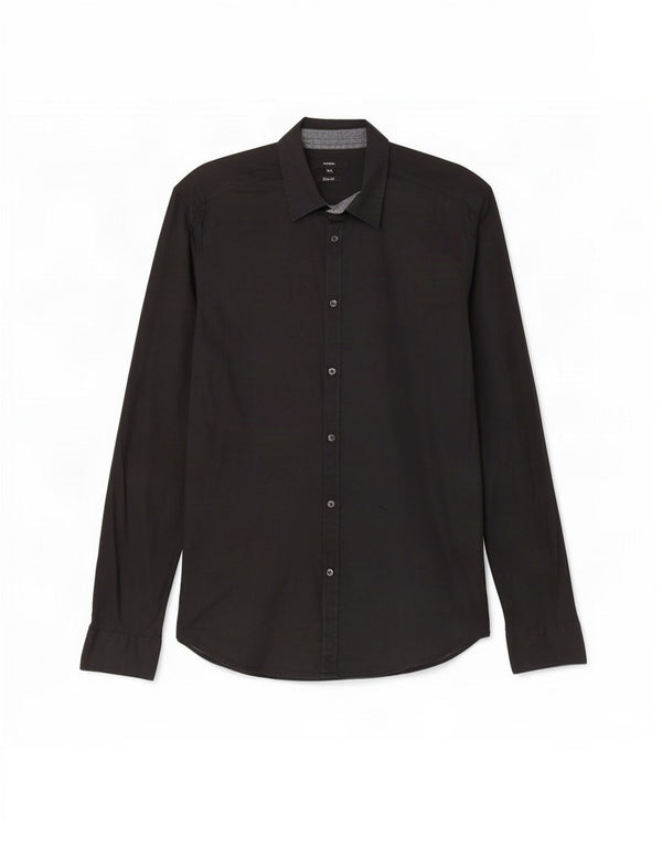 Diesel Herren Slim Fit Hemd XL Schwarz Baumwolle