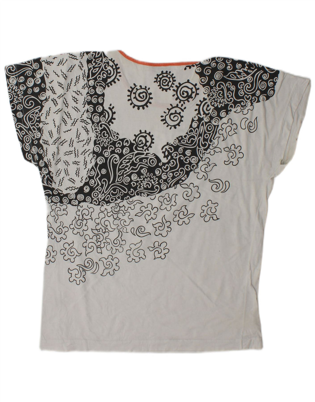 Fila Damen T-Shirt Top IT 44 Mittelweiß Paisley