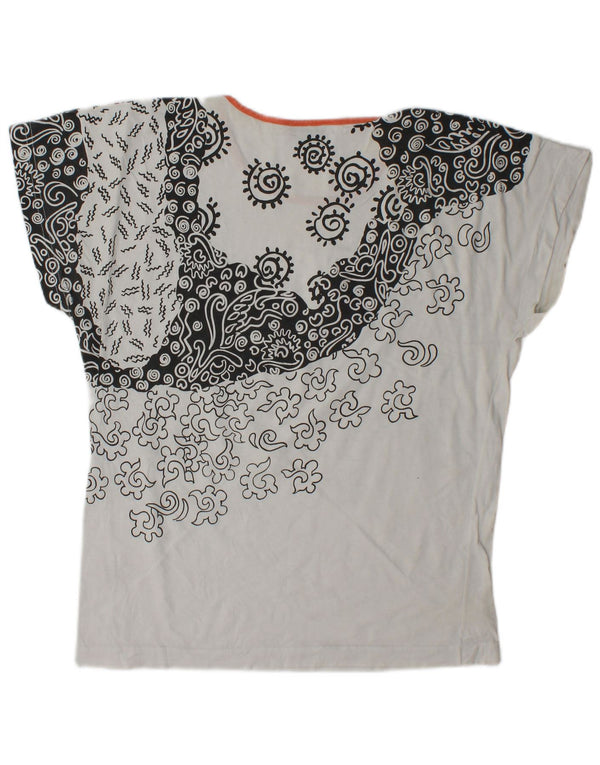 Fila Damen T-Shirt Top IT 44 Mittelweiß Paisley