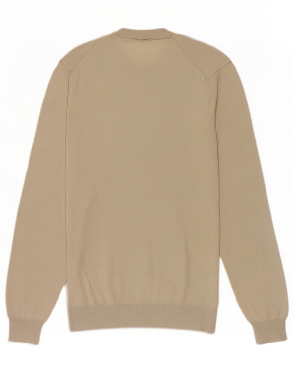 Timberland Mens Crew Neck Jumper Sweater Small Beige Cotton
