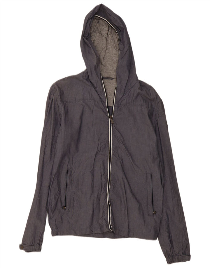 Trussardi Jeans Herren-Windbreakerjacke mit Kapuze IT 48 Mittelgrau