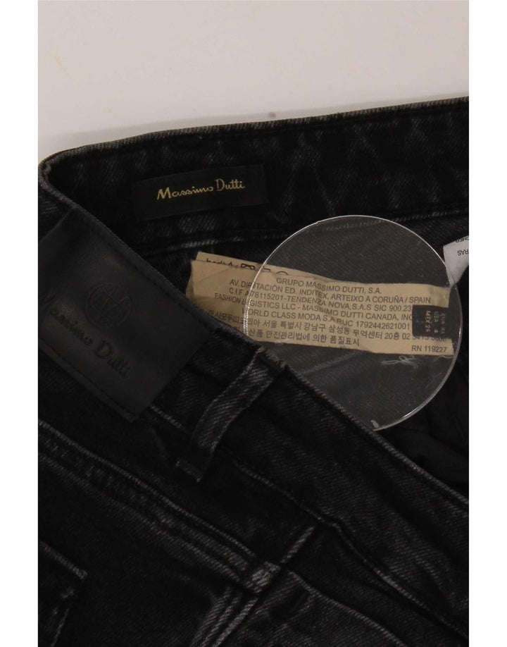 Massimo Dutti Damen Schlagjeans EU 36 XS W26 L26 Schwarze Baumwolle