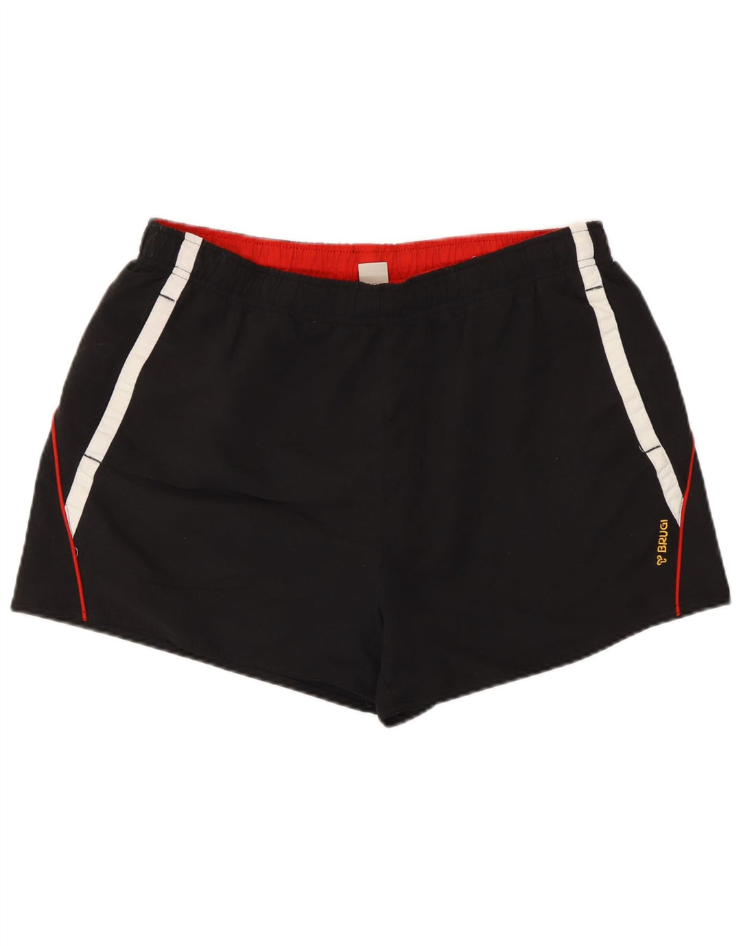 Brugi Herren-Badeshorts, groß, schwarz gestreift, Polyester