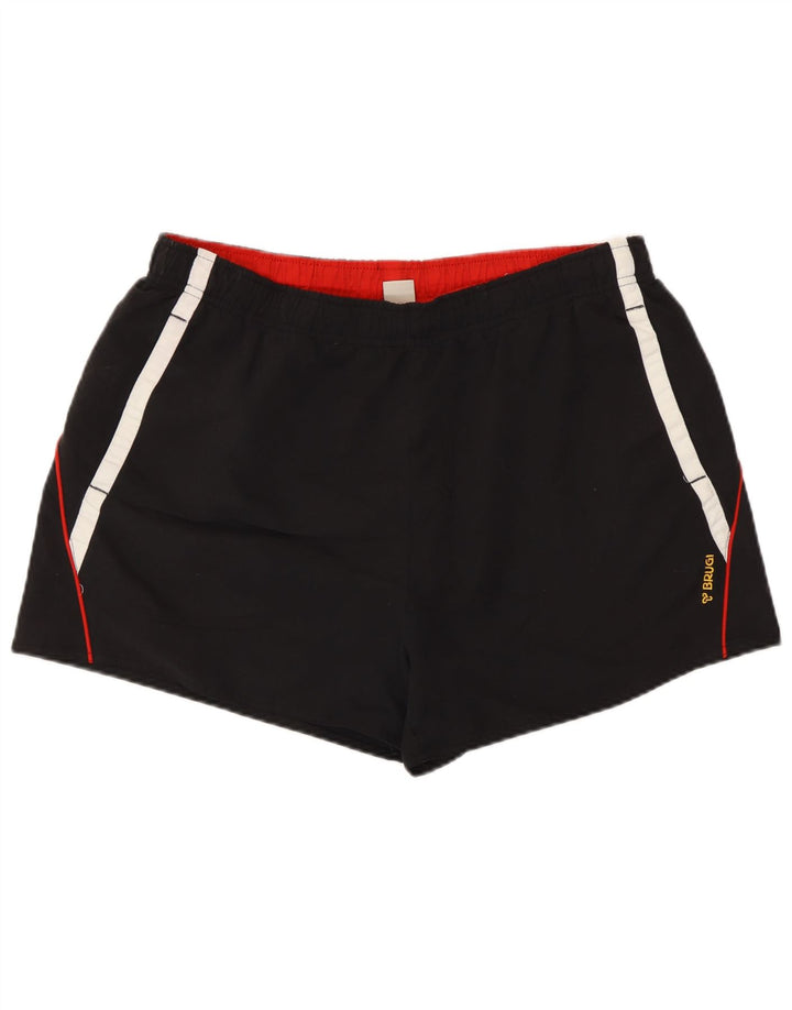Brugi Herren-Badeshorts, groß, schwarz gestreift, Polyester