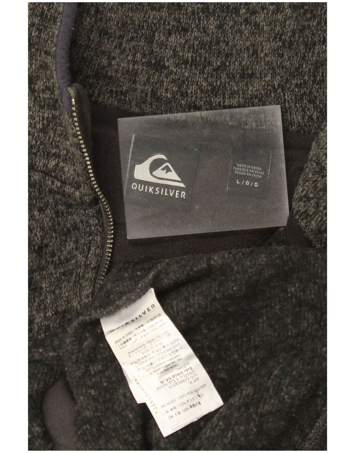 Quiksilver Herren-Kapuzenpullover mit Reißverschluss, groß, graues Farbblock-Polyester