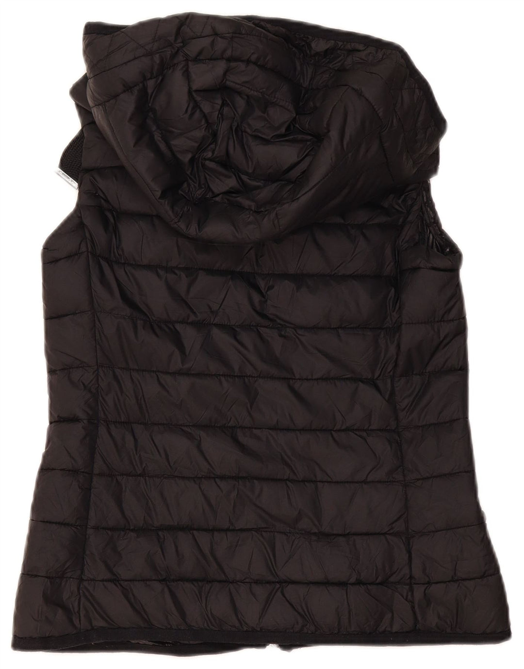 Massimo Dutti Damen-Weste mit Kapuze, gepolstert, UK 10, Größe S, Schwarz