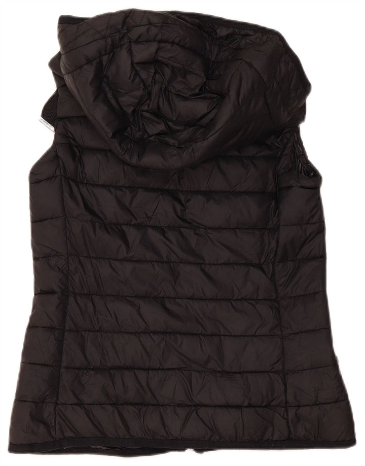 Massimo Dutti Damen-Weste mit Kapuze, gepolstert, UK 10, Größe S, Schwarz