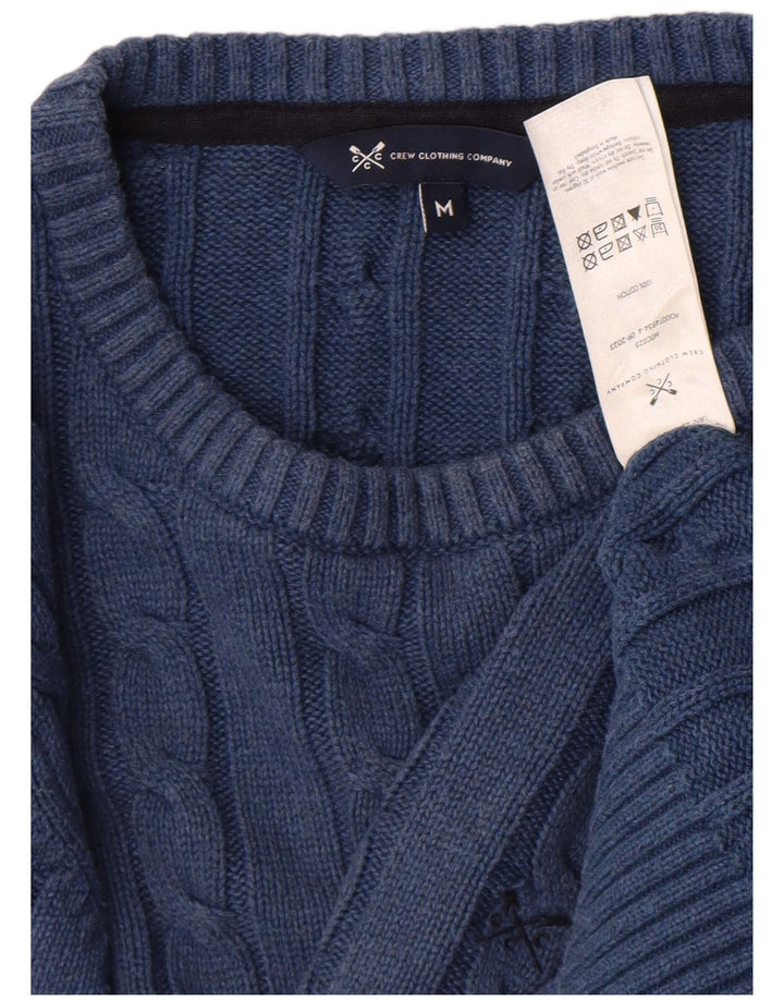 Crew Clothing Herren-Pullover mit U-Boot-Ausschnitt, mittelblaue Baumwolle