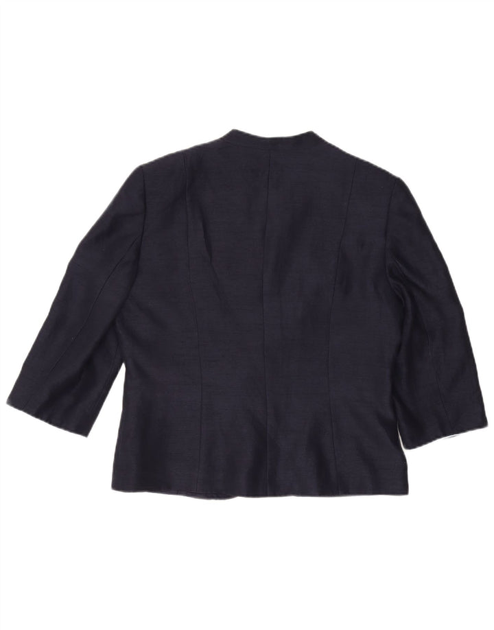 JACQUES VERT Damen Bolero-Jacke mit 3/4-Ärmeln, UK 14, Größe L, Marineblau
