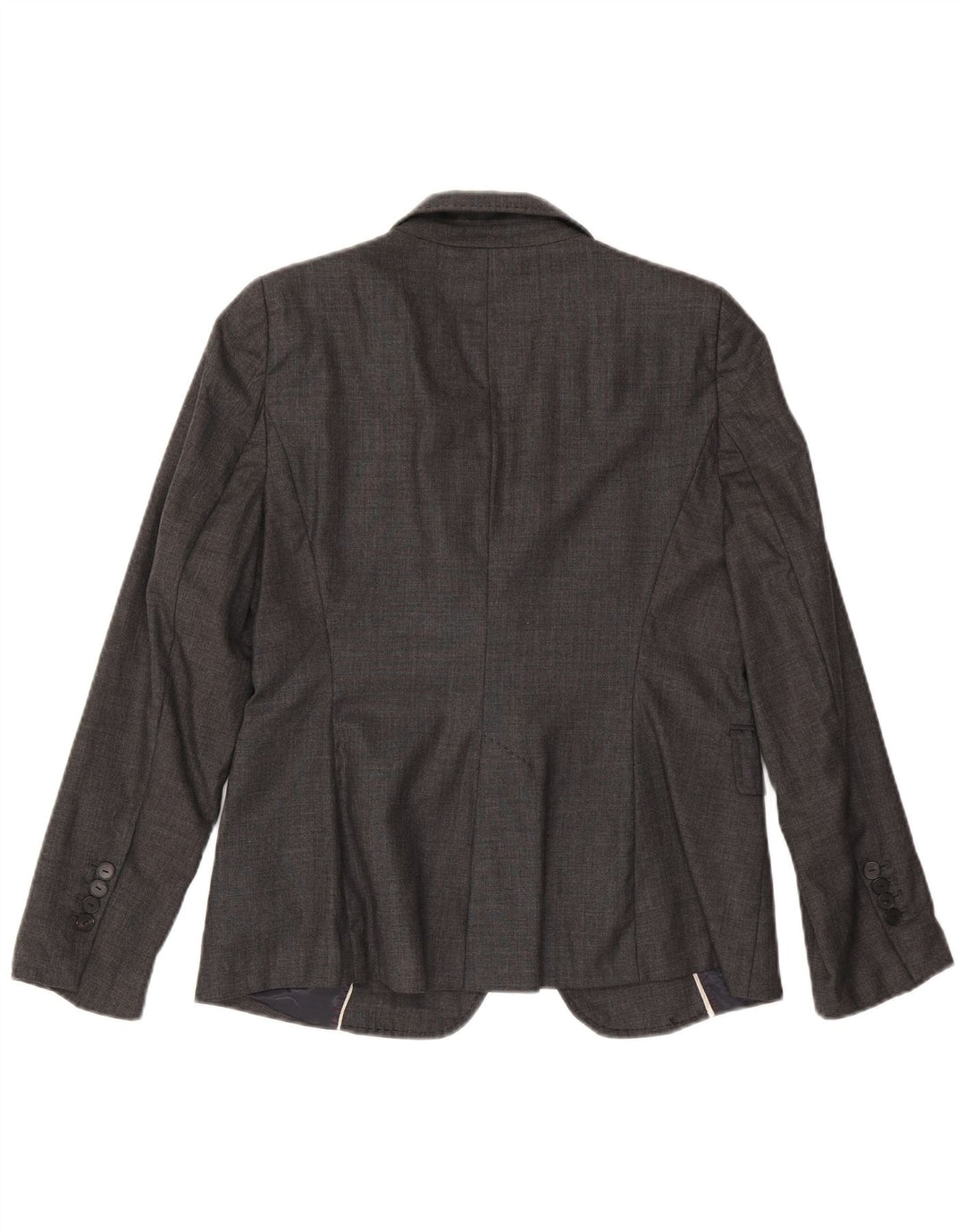 Zara Damen-Blazerjacke mit 1 Knopf, US 8, mittelgraue Wolle