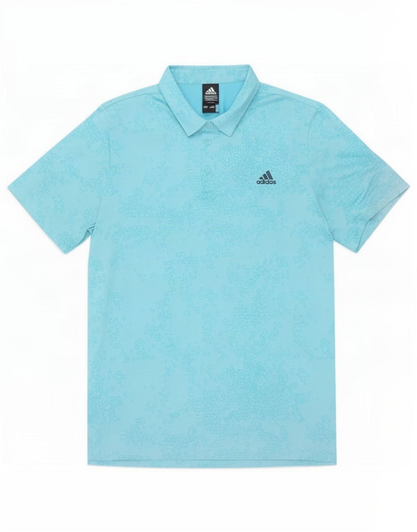 Adidas Herren Poloshirt XL Blau Geometrisch Polyester