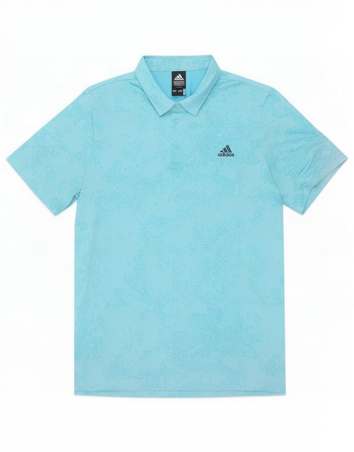 Adidas Herren Poloshirt XL Blau Geometrisch Polyester