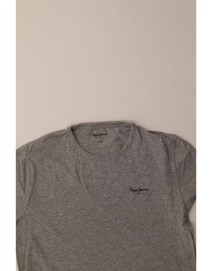 PEPE JEANS Womens Slim T-Shirt Top UK 14 Medium Grey Cotton Vintage PEPE Jeans and Second-Hand PEPE Jeans from Messina Hembry 