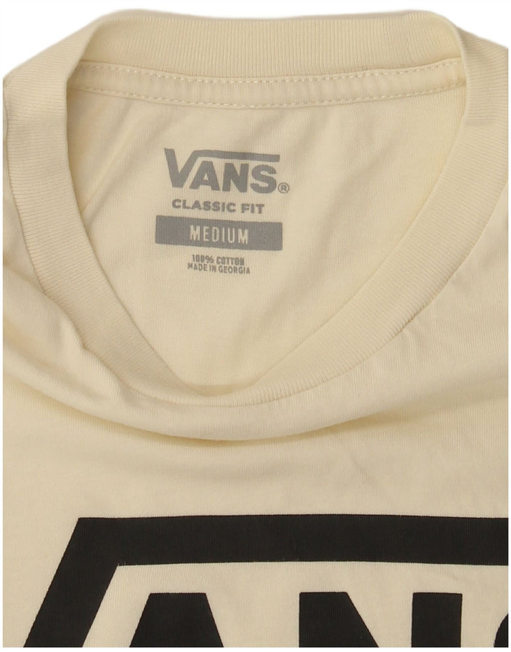 Vans Herren-T-Shirt mit klassischer Passform, mittelgroß, cremefarbene Baumwolle