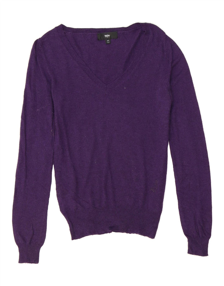 MOSSIMO Womens V-Neck Jumper Sweater UK 10 Small Purple Nylon Vintage Mossimo and Second-Hand Mossimo from Messina Hembry 