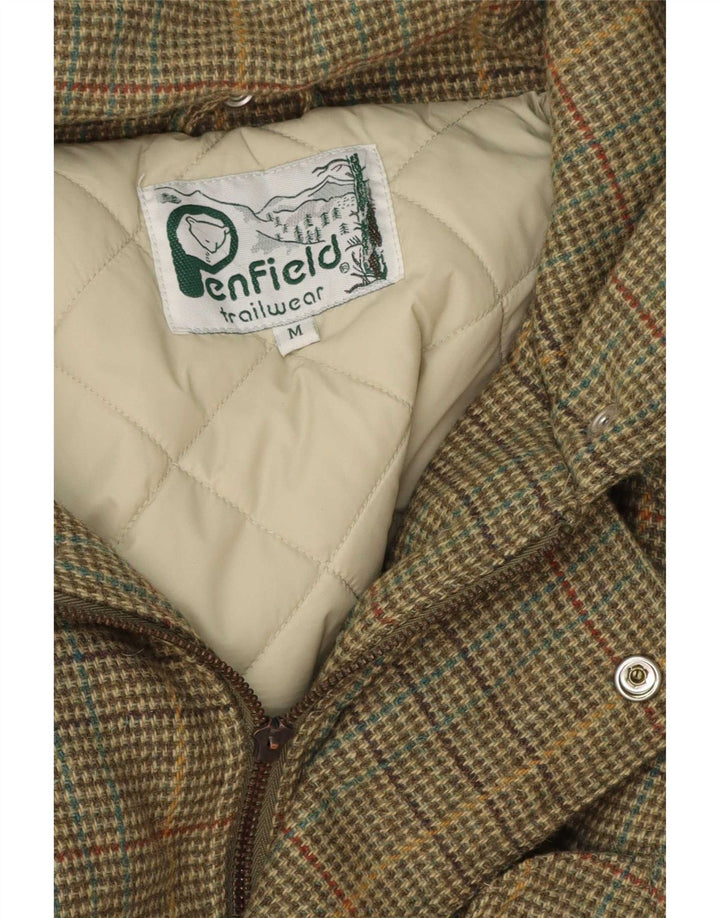 Penfield wattierte Herrenjacke mit Kapuze, UK 38, mittlerer Khaki-Hahnentrittmuster