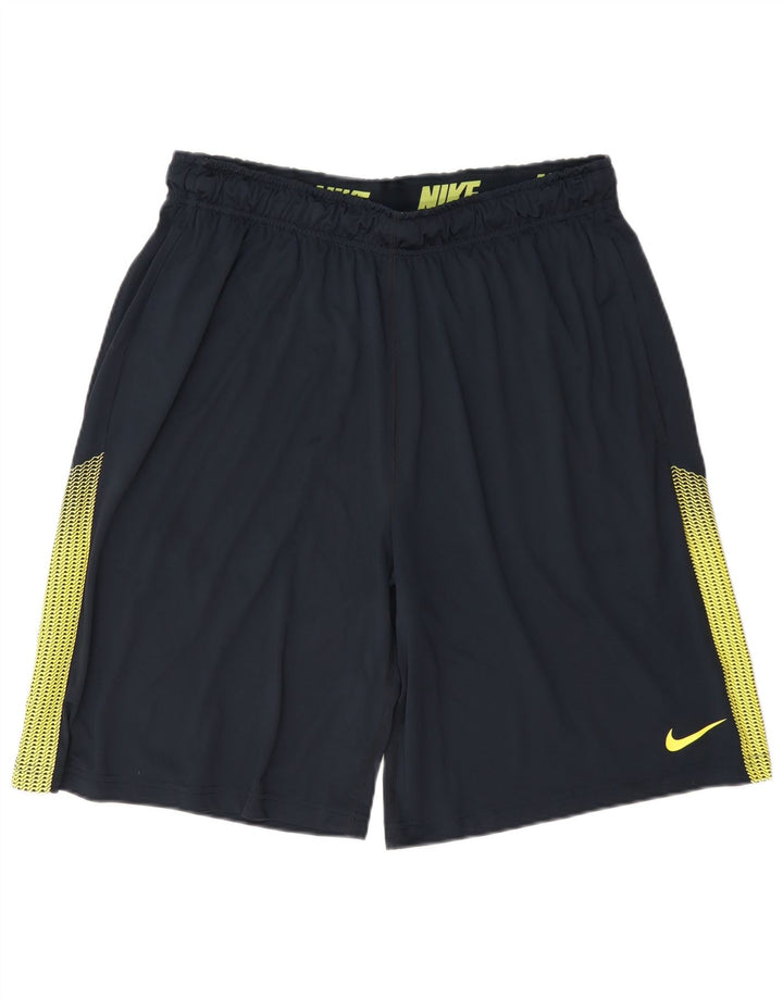 Nike Herren Dri Fit Sportshorts, groß, marineblaues Farbblock-Polyester