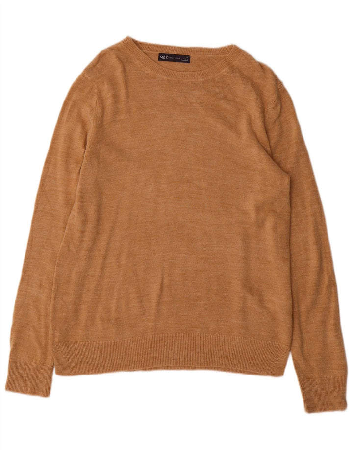 MARKS & SPENCER Damen-Pullover mit U-Boot-Ausschnitt, UK 12, Mittelbraun, Acryl