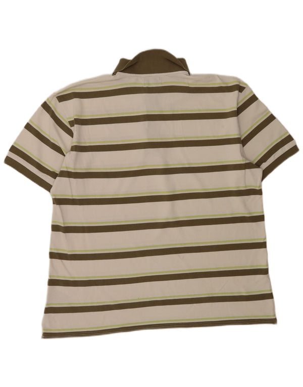 Kappa Herren Poloshirt 3XL weiß gestreift aus Baumwolle