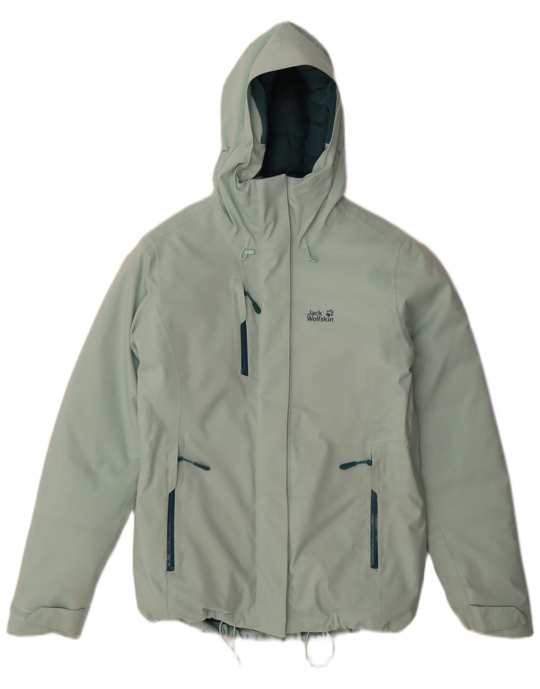 Jack Wolfskin Damen Kapuzen-Übergröße, wattierte Jacke, Gr. 8/10, Größe S, Grün