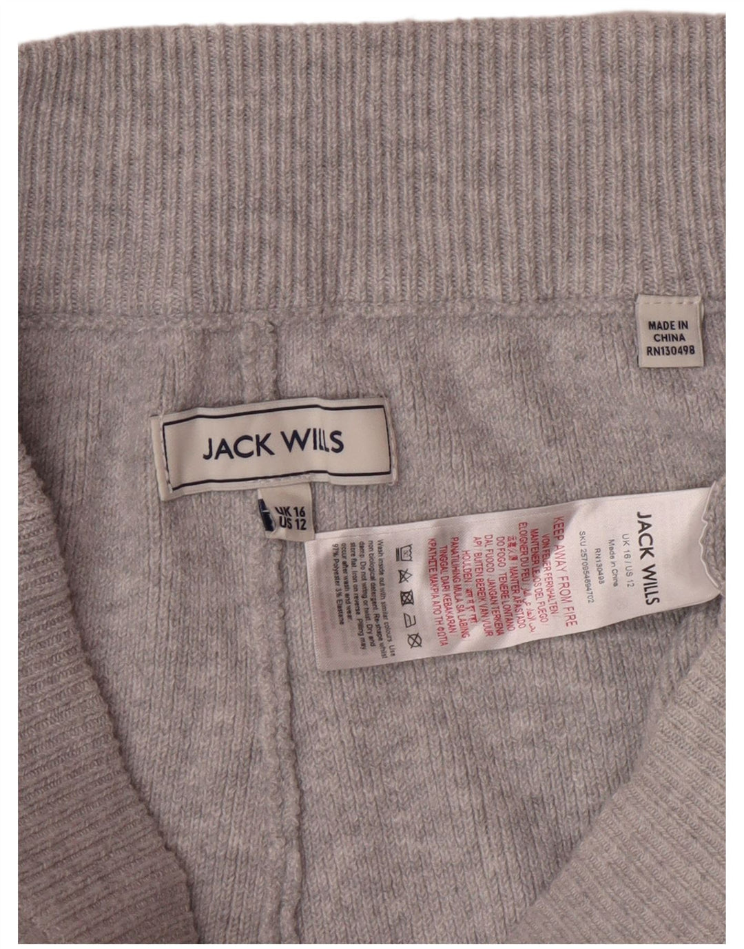 JACK WILLS Damen-Trainingshose, Jogginghose, Gr. 40, Größe L, grau gefleckt
