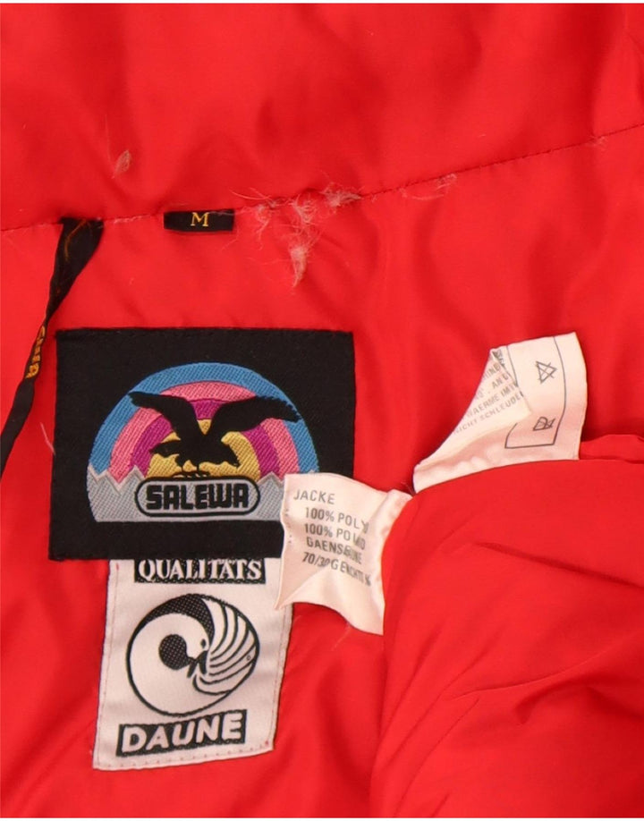 SALEWA Wattierte Herrenjacke mit Kapuze, UK 38, Mittelrot, Polyamid