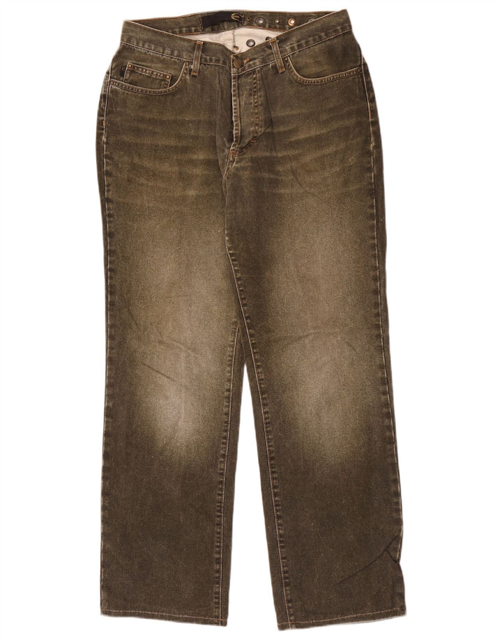 Just Cavalli Damen Straight Jeans W30 L30 Khaki Baumwolle