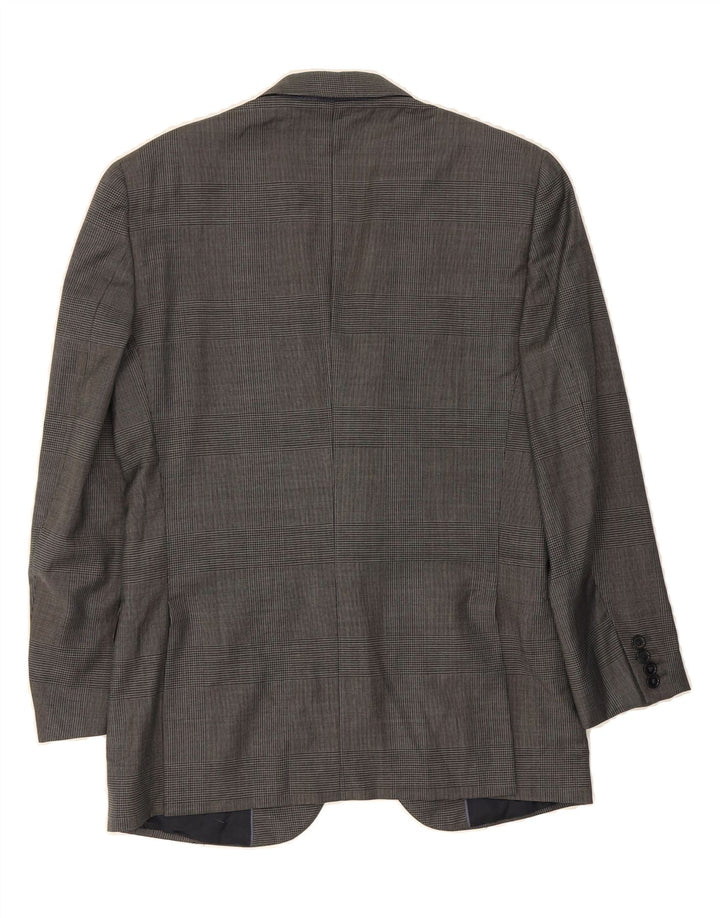MASSIMO DUTTI Mens 2 Button Blazer Jacket UK 38 Medium Grey Check Acetate Vintage Massimo Dutti and Second-Hand Massimo Dutti from Messina Hembry 