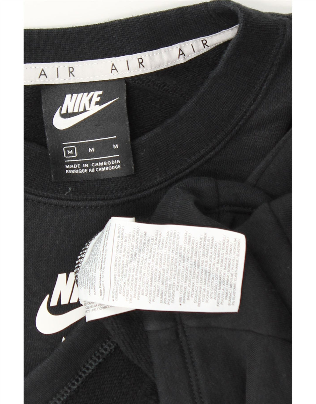 Nike Damen-Sweatshirt mit übergroßem Crop-Grafikmuster, Gr. 14, mittelschwarz