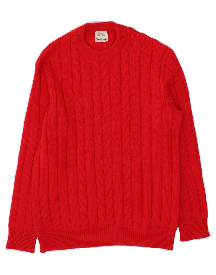 MARZ Womens Crew Neck Jumper Sweater IT 52 2XL Red Wool Vintage Marz and Second-Hand Marz from Messina Hembry 