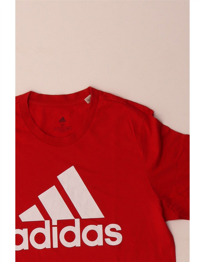 Adidas Herren Grafik-T-Shirt aus mittelroter Baumwolle