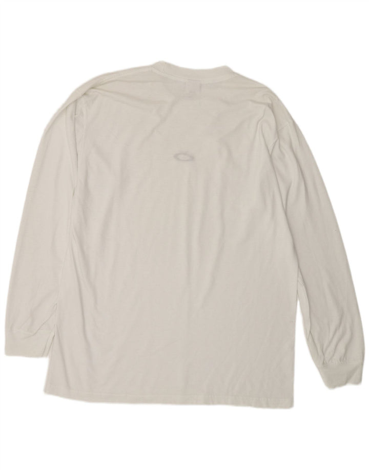 Oakley Herren-Top, langärmelig, groß, weißes Polyester