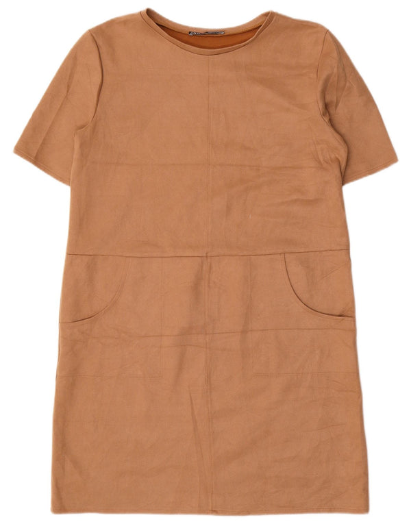 Zara Damen Etuikleid UK 16 Large Braun