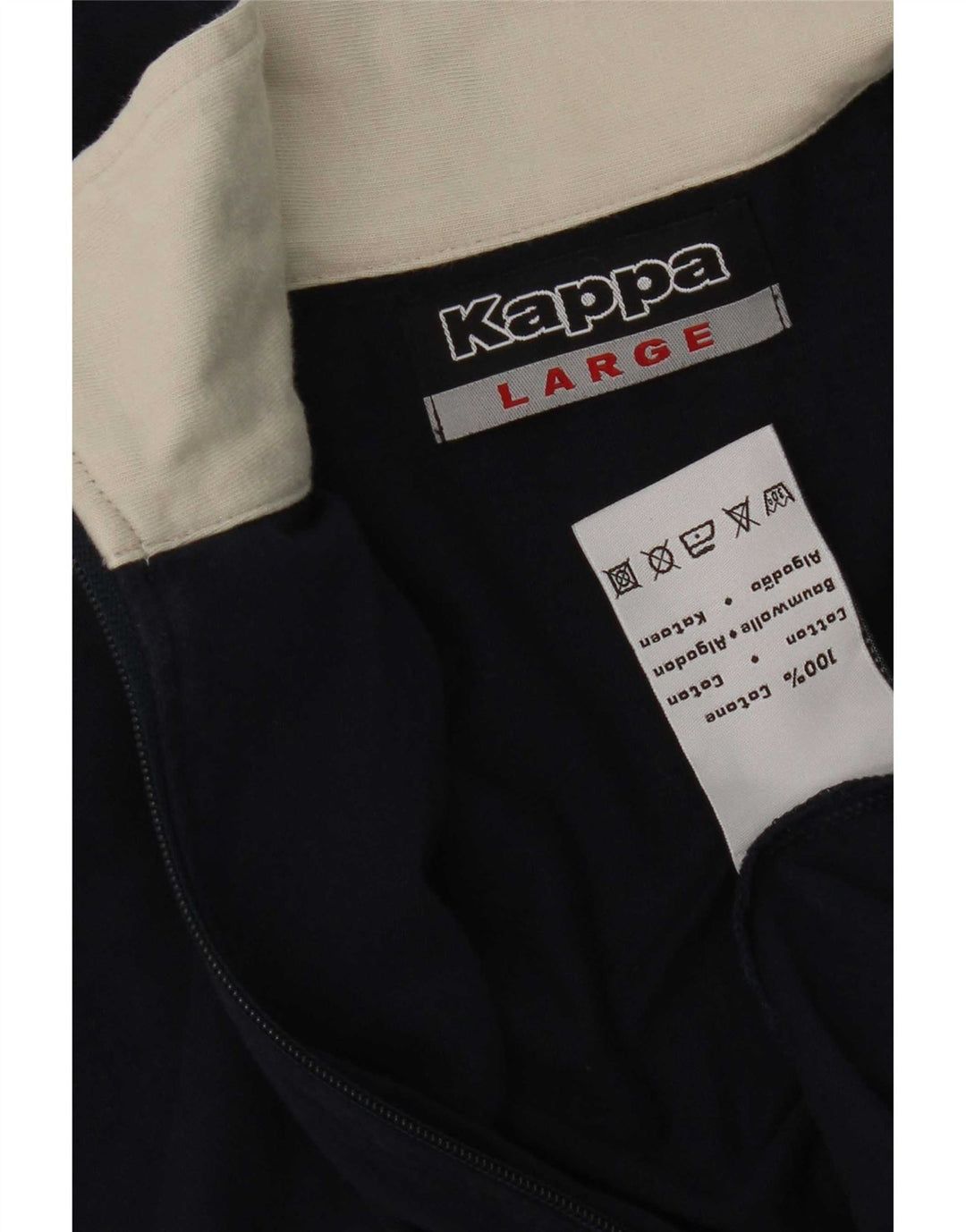 Kappa Herren-Trainingsanzugoberteil, große marineblaue Colourblock-Baumwolle