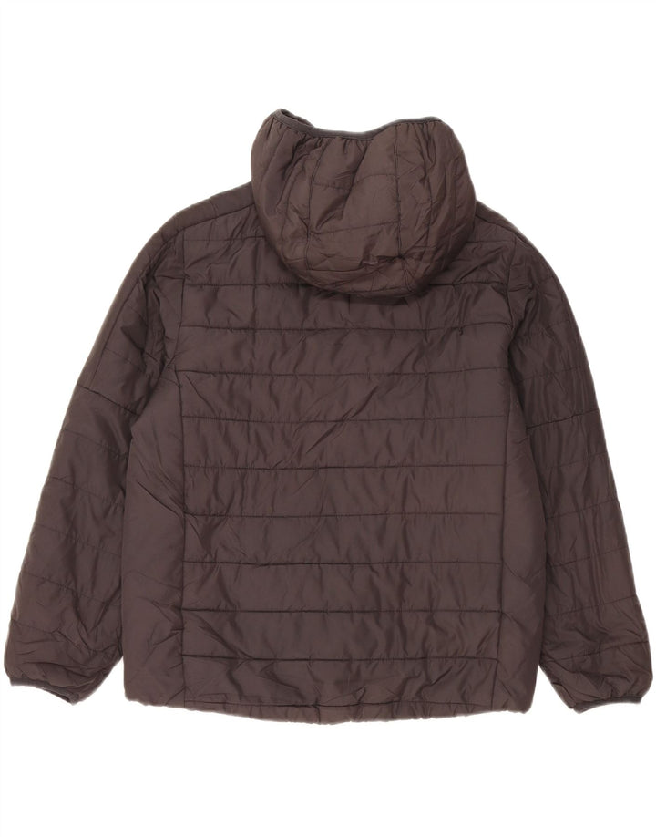 Adidas Jungen gepolsterte Jacke mit Kapuze, 10–11 Jahre, mittelgroßes schwarzes Polyester