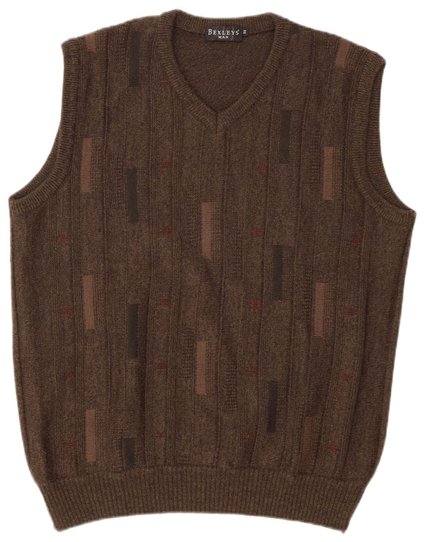 BEXLEYS Herren Weste Tank Top IT 54 XL braun gestreifte Wolle