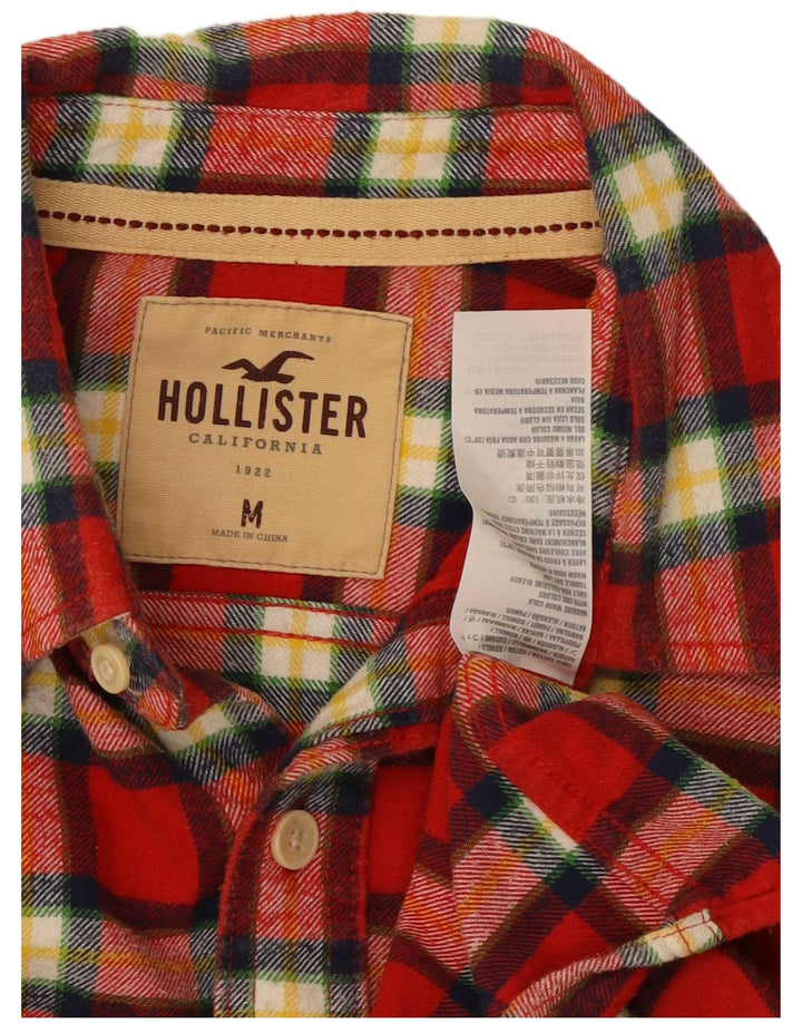 Hollister Herren-Flanellhemd, mittelrot, kariert, Baumwolle