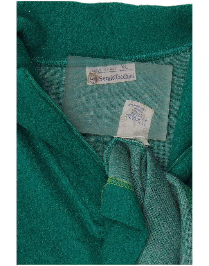 Sergio Tacchini Herren-Fleecepullover mit Reißverschluss, XL, grünes Polyester