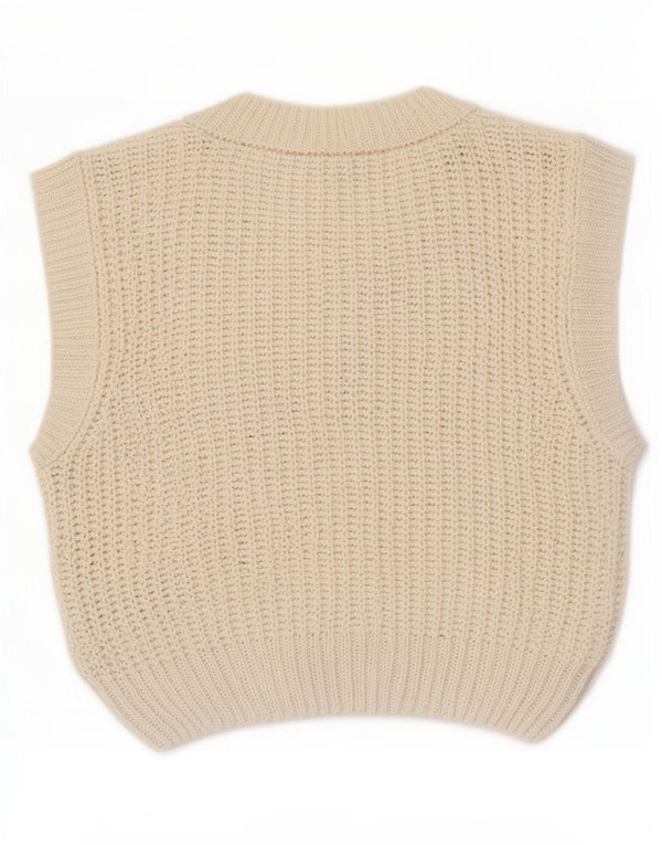Zara Damen Weste Tank Top UK 14 Large Weiß