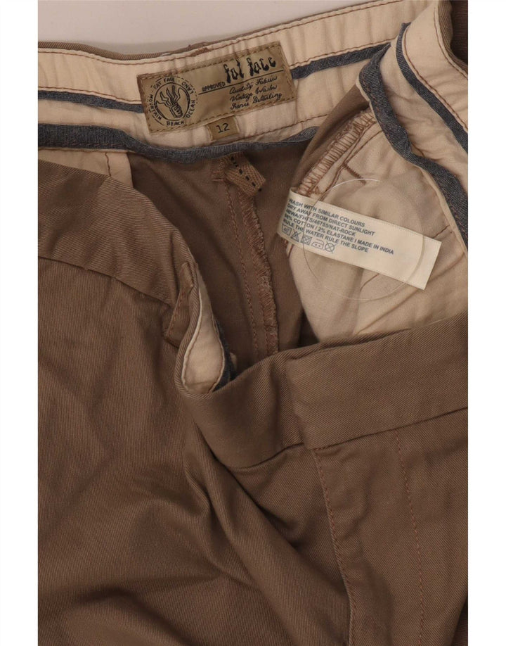 Fat Face Damen Chinoshorts UK 12 Medium W32 Khaki Baumwolle