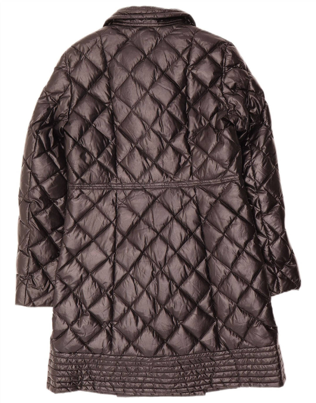 Moschino Damen Zweireihiger, gepolsterter Mantel, Größe S, Schwarz, Polyamid