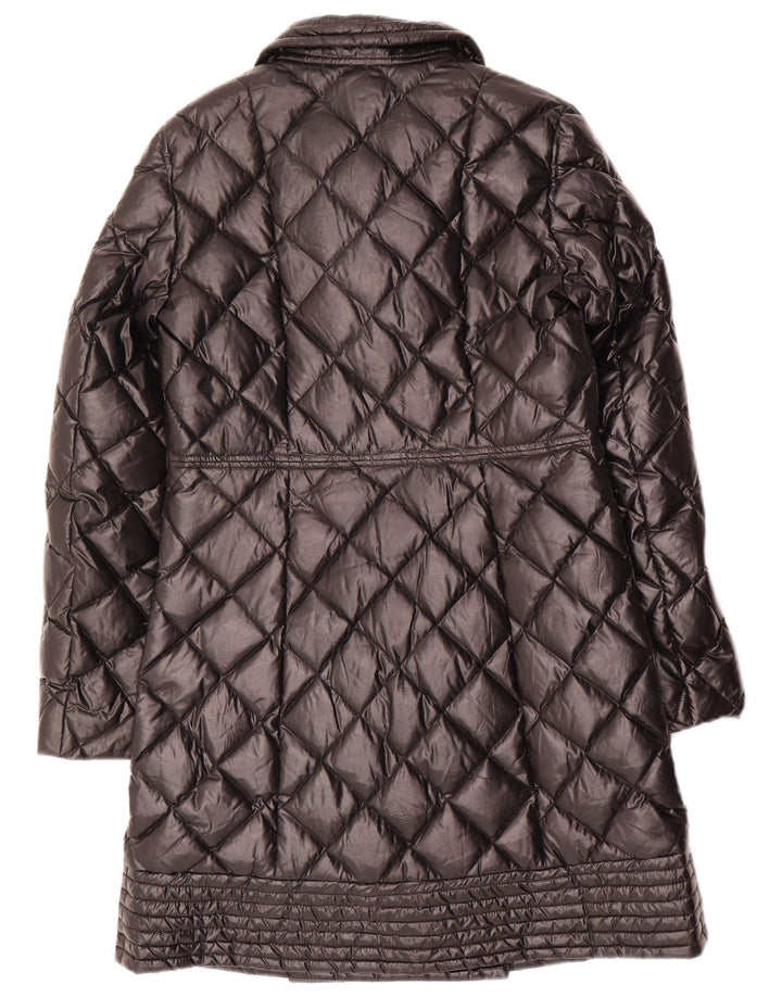 Moschino Damen Zweireihiger, gepolsterter Mantel, Größe S, Schwarz, Polyamid